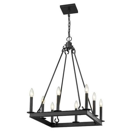 

31 in. 8-Light Chandelier in Matte Black