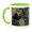 Green/White, variant on 3drose, Alaska, Pribilof Islands, Saint Paul. Tufted Puffin Aka Crested Puffin, 11oz Two-tone Yellow Mug