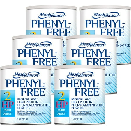 Enfamil Phenyl-Free 2HP Metabolic Powder, for Infants, Toddlers, Children, and Adults with Phenylketonuria (PKU), 1 lb Can, 6 count