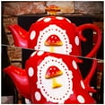 thumbnail image 2 of Soimiss Red Ceramic Kettle for Storing Cold Water Milk Tea Easy to Clean Portable, 2 of 6