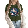 thumbnail image 3 of Women's Patriotic Chicken Graphic Tee Cute 4th of July Party in the USA T-Shirt Casual Summer Top, 3 of 6