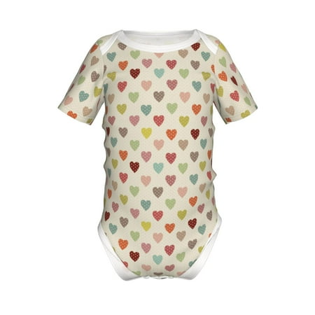 

Junzan Heart Polka Dot Print Short-Sleeve Baby Climbing Clothes Bodysuits for Infant One-Piece for Baby Boys & Girls Baby Clothes Baby Romper with Snap Closure-2 Years