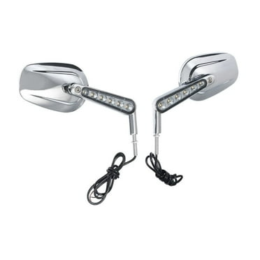 FEMPRXZ 2pcs Front Left & Right Side Chrome Plated Motorcycle Rear View Mirror Turn Signal Chrome Muscle & Motorcycle for V-Rod 2009-2015 2017