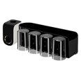 thumbnail image 1 of Wall Mount Toothbrush Holders Toothpaste Dispenser Large Capacity Tray Bathroom Black 4Cups, 1 of 9