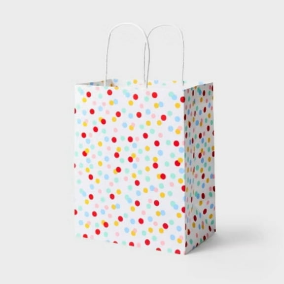 Small Polka Dots Gift Bag White Colorful - Spritz