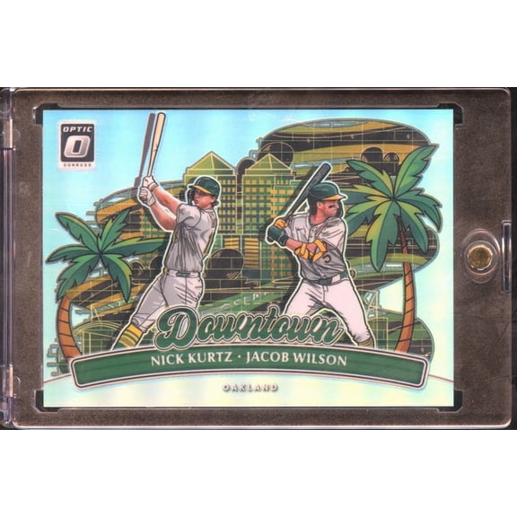2026 Panini Donruss Optic Downtown #DT-NJ Jacob Wilson Nick Kurtz Oakland Athletics Baseball Card Oakland Athletics MLB Baseball Trading Card