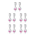 thumbnail image 3 of Sonducket 1 par de pendientes de aro para novia, joyería de boda, regalo personalizado, rosa Rosado 5Conjunto, 3 of 6