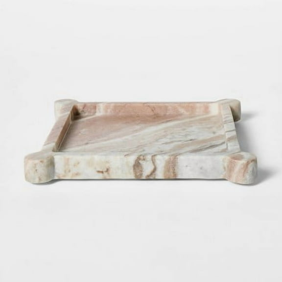 8" Marble Catchall Tray Off-White
