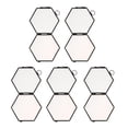 thumbnail image 1 of GUOOL 5pcs Hanging Floating Photo Frame Metal & Glass Display Portrait Frame Black, 1 of 9