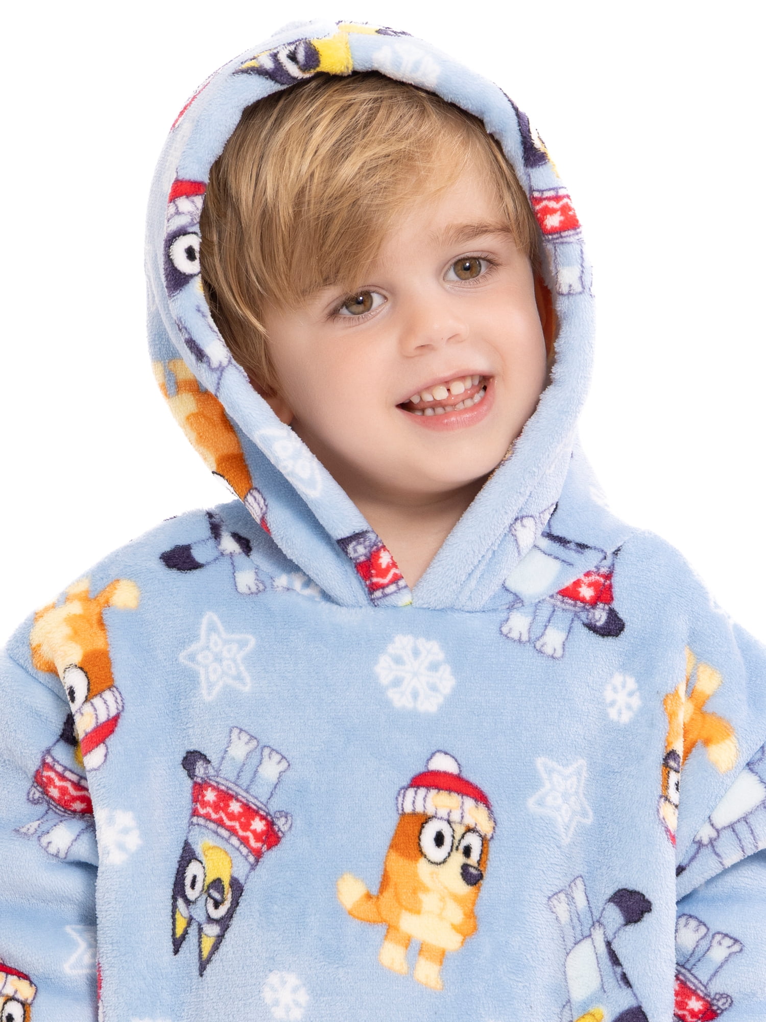 Bluey Toddler Boys Cozy Hoodie with Faux Shearling Lining, Sizes 12M-5T