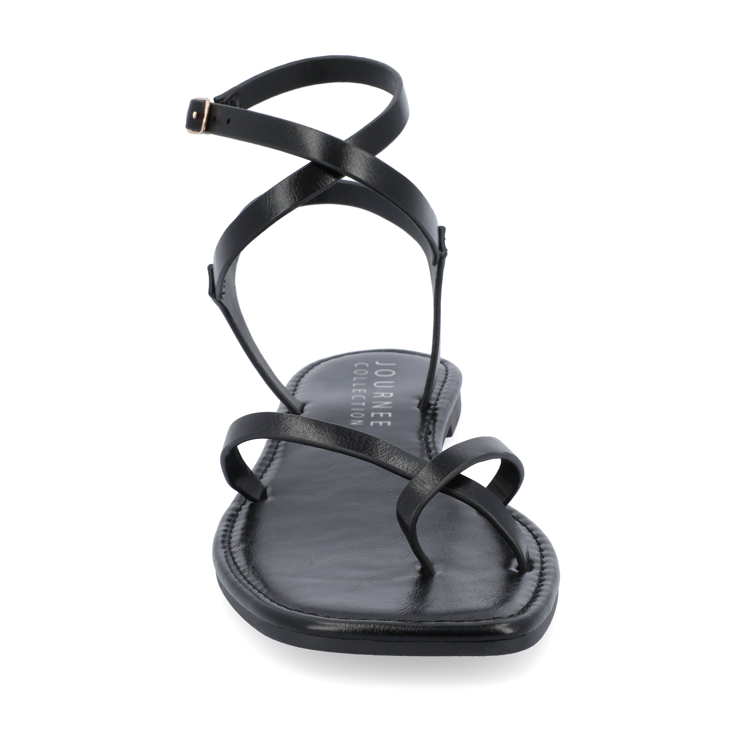 Journee Womens Charra Buckle Flat Sandals