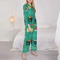 thumbnail image 4 of Kll Cute Sushi Print Women'S Long Sleeve Pajamas With Pants Sleepwear Loungewear 2 Set-Medium, 4 of 9