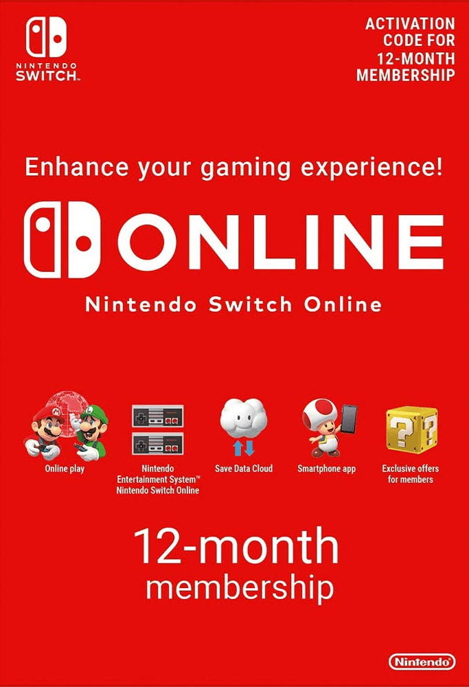Nintendo Switch OLED 64GB Console White Joy-Con Bundle with Online 12 Month Family Membership Bundle