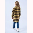 thumbnail image 5 of Shirts For Girls 5T Girls Toddler Plaid Pleated Mini Dress Button Down Plaid Flannel Shirts Long Sleeve Casual Dress Yellow, 18-24 Months, 5 of 5