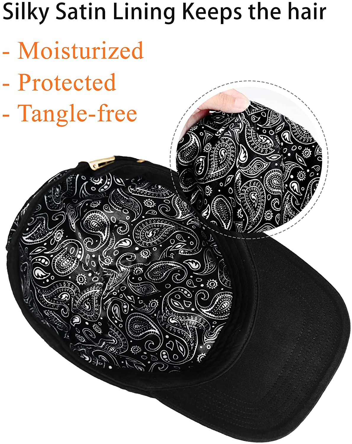 Women Men Satin Lined Baseball Cap 