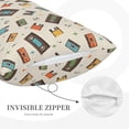 thumbnail image 3 of Lsque Retro Vintage Tape Pattern Pillow Case – Soft & Cozy Throw Pillow Cover, Hypoallergenic Cushion Case for Sleeping Women with Envelope Closure-20"x30", 3 of 6