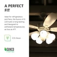 thumbnail image 3 of Sunco 10 Pack A15 LED Ceiling Fan Candelabra Light Bulbs E26 Medium Base CRI92 6000K Daylight Deluxe 8W Equivalent 60W, 800 Lumens, Waterproof Super Bright Appliance Indoor Outdoor UL, 3 of 6