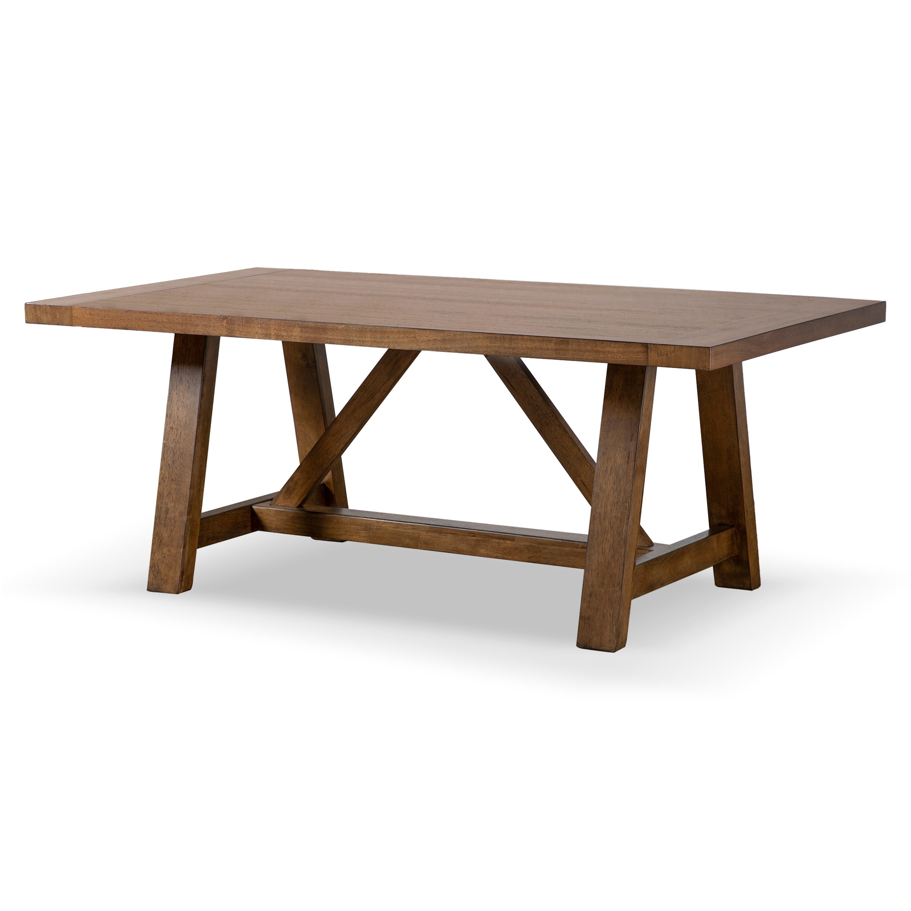 Furniture of America Trevor 72" Trestle Base Dining Table, Brown