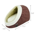 thumbnail image 3 of SUSSEXHOME Pets 13.8 x 17.7 x 13.8 Inches Washable Dog Bed for Small Dogs - Cozy Pet Tent Design Plush Dog Cave Bed - Semi Covered Hooded Cat Bed - ROSE, 3 of 7