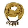 thumbnail image 2 of WREESH Womens Fashion Elegant Scarf Solid Chiffon Scarf Pendant Necklace Ethnic Style Soft Necklace Scarf Clothing Accessories Yellow, 2 of 3