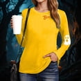 thumbnail image 3 of enyan Halloween Womens Shirt Funny Pumpkin Ghost T-Shirts Long Sleeve Holiday Fall Tee Tops Halloween Tshirts for Women Yellow,XXL, 3 of 7