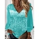 thumbnail image 5 of Tops con cuello en V de Color sólido de lentejuelas para mujer, Jersey suelto informal, Camiseta con estampado Digital, ropa de calle de algodón, ropa femenina, 5 of 5