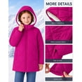 thumbnail image 6 of Lanbubble Girls Winter Coat Fleece Lined Hooded Puffer Jacket Outerwear with Pockets Sizes 5-12 Years, 6 of 10