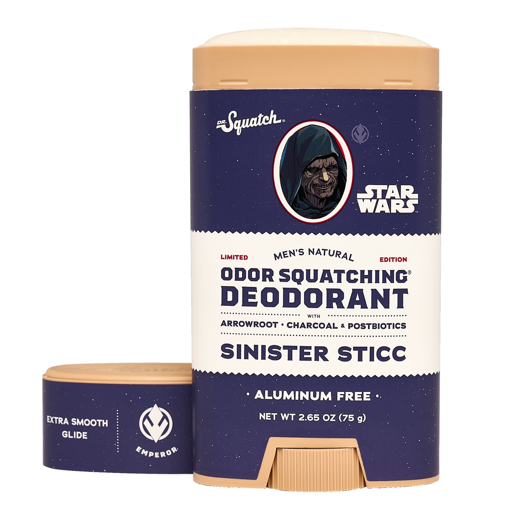 Dr. Squatch Sinister Sticc Star Wars Aluminum-Free Natural Deodorant Stick for Men, 2.65 oz