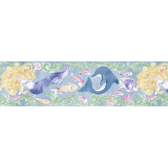 Papier Peint Bordure Sirène Poisson IG75183B