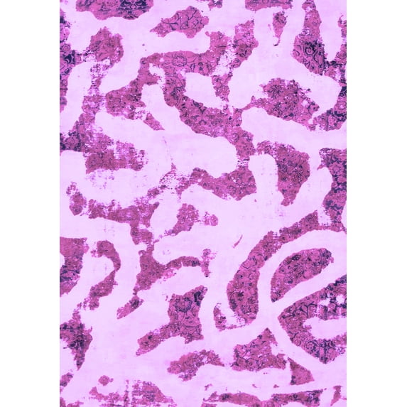 Ahgly Company Indoor Rectangle Abstract Purple Modern Area Rugs, 2' x 3'