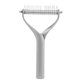 thumbnail image 1 of Pet Grooming Tool 2 Sided Undercoat Rake Puppy Cat Hair Comb Brush Removing Open KnotsGlacial Silver Large, 1 of 1