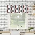 thumbnail image 4 of Curtain Valance, Wave Stripes Geometric Pattern Mid Century Black Gray Burgundy Red Short Rod Pocket Window Treatment for Living Room, Bedroom, Kitchen, Bathroom, 1 Panel, 54" W x 18" L, 4 of 5