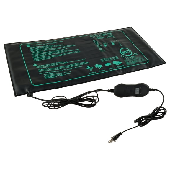 10" x 20.67" Seedling Heat Mat and Digital Thermostat Combo Set Warm Hydroponic Heating Pad for Germination, Indoor Gardening, Greenhouse Adjustable Controller
