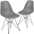 thumbnail image 1 of 2 Pk. Elon Series Moss Gray Plastic Chair with Chrome Base, 1 of 9