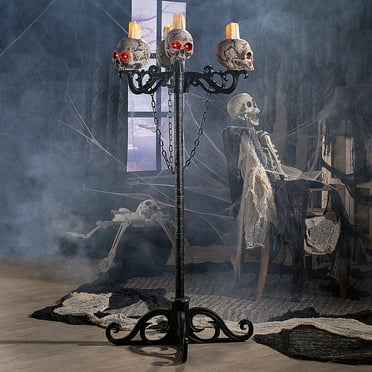 Seasonal Visions 3-In-1 Skull Candelabra Lighted Decoration - 60 in
