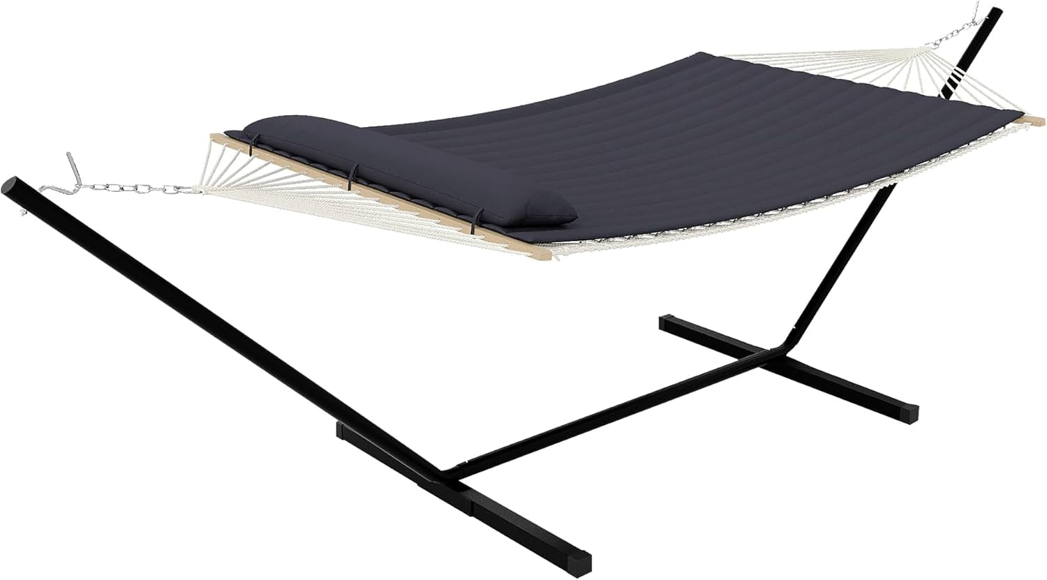 Acekid Instant-Setup 2-Person Hammock with Reinforced Steel Frame–Portable Outdoor Lounger for Garden, Camping & Beach (450lb Capacity + Quick-Fold Carry Bag)