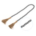 thumbnail image 3 of Uxcell 42in Wood Beads Garland Decor Farmhouse Beads with Tassels for Wall Hanging, Grey, 3 of 5