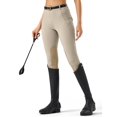 thumbnail image 6 of Women's Horse Riding Pants with Zipper Pockets Knee-Patch Schooling Tights Equestrian Breeches for Women khaki XL, 6 of 9