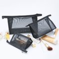 thumbnail image 1 of RKSTN Nylon Pouch Translucent Cosmetic Bag Translucent Frosted Cosmetic Bag Set with Zipper Handle Portable Travel Bag Hangable Portable Cosmetic Bag Set of 3, 1 of 5