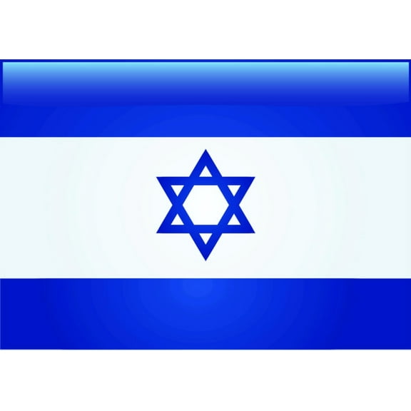 Israel Flag - Living Room - Picture Art - Peel & Stick Vinyl Wall Decal Sticker Size : 8  Inches X 12  Inches