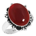thumbnail image 1 of 925 Sterling Silver Ring For Women Red Garnet Quartz Gemstone Silver Ring January Birthstone Hand Made Silver Ring Size 6.5 Valentine's Day Gift For Girl Friend Gemstone 925 Silver Jewelry, 1 of 5