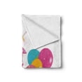thumbnail image 2 of 1st Birthday Soft Flannel Fleece Throw Blanket, Princess Fairy Party Theme with Best Wishes Pink Wand and Balloons, Cozy Plush for Indoor and Outdoor Use, 70" x 90", Pale Pink and Lilac, by Ambesonne, 2 of 6