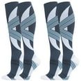thumbnail image 1 of Aosijia (2 Pack) Graduated Compression Sock Wide Calf for Women & Men 20-30 mmHg Knee High Support Stockings Sports Running Nurse Socks for Circulation Swelling Support, L, 1 of 8