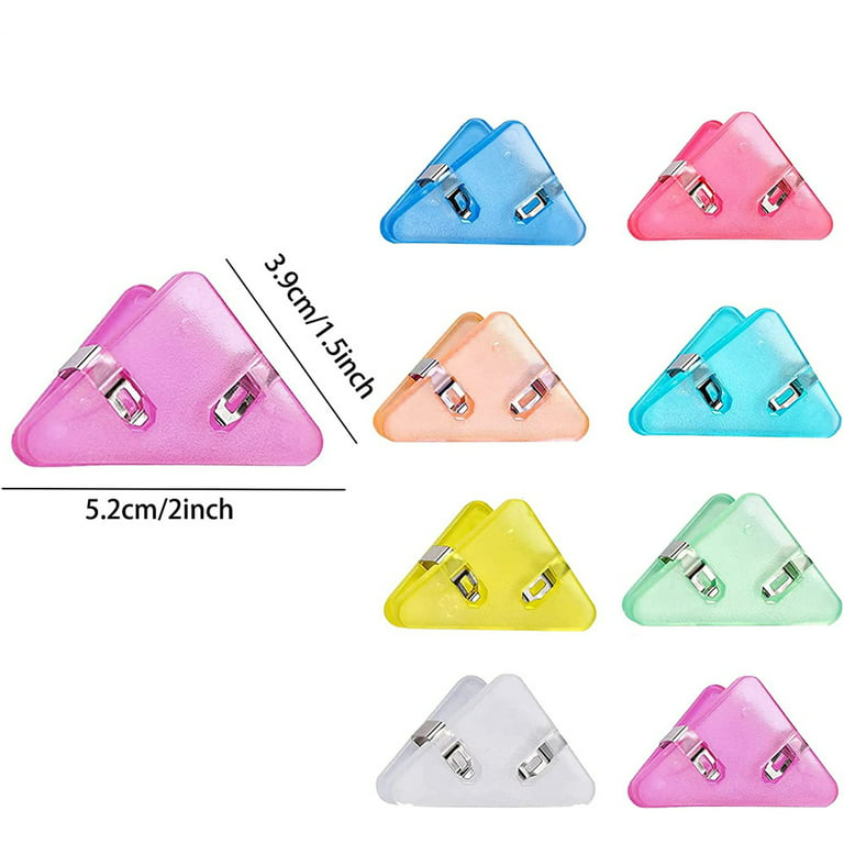  Amaxiu 20pcs Corner Paper Clips - Prevent Books Curling,  Triangle File Corner Clip Bookmark Colorful Document Clip Protection Book  Page Clip for Binder Office Classroom Students Reading Teacher Gift : Office
