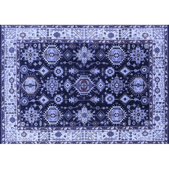 Ahgly Company Indoor Rectangle Oriental Blue Industrial Area Rugs, 8' x 12'