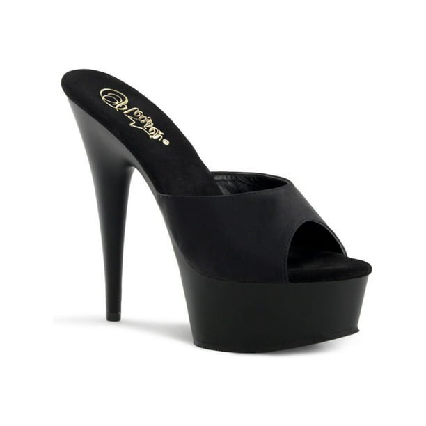 Pleaser - 6 Inch Platform Shoes Black Slide Potosoie Fabric Sandals ...