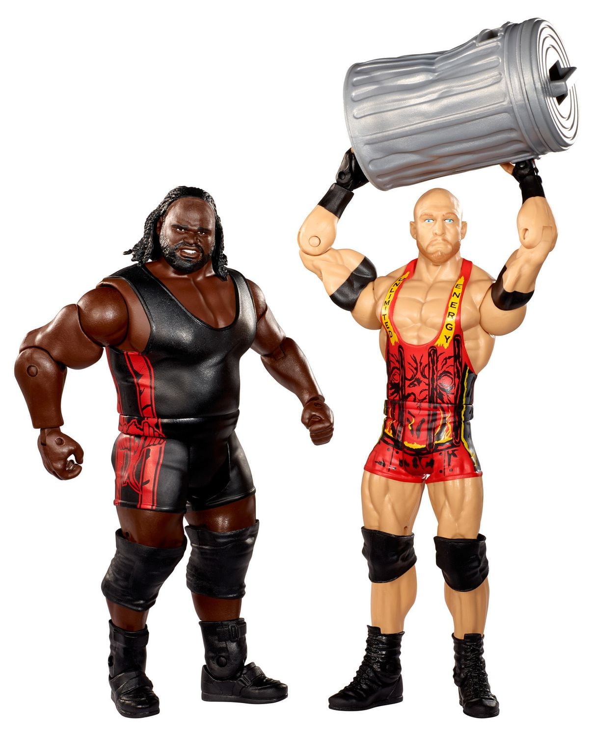 WWE – Battle Pack : Figurines Ryback c. Mark Henry avec poubelle – Ensemble de 2
