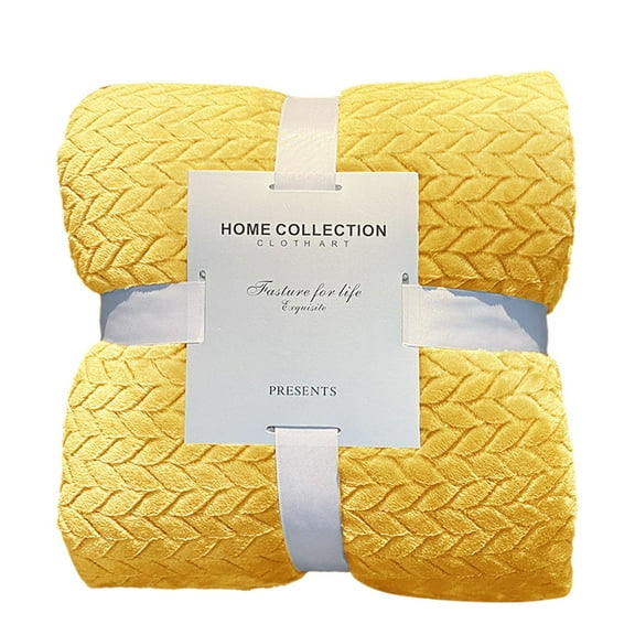 Clearance Item! Polyester Blanket, Hilingoto Sleeping Blanket for Sofa, Couch, Bed Bright Yellow 100X70Cm, 1* Blanket