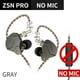 thumbnail image 1 of KZ ZSN Pro HIFI Bass Earbuds In Ear Monitor Audífonos (gris sin micrófono), 1 of 7