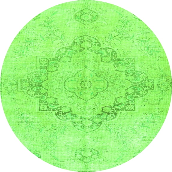 Ahgly Company Indoor Round Persian Green Traditional Area Rugs, 7' Round
